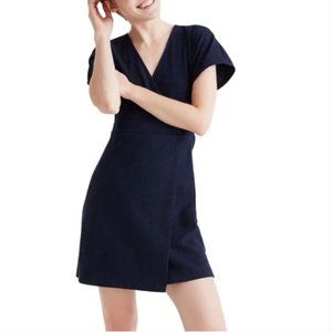 Madewell Faux Wrap Navy Dress